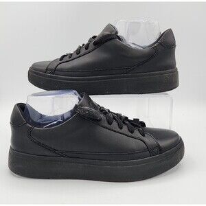 Kizik Vegas Hands Free Sneakers Walking Shoes Black Leather Mens 7 Womens 8.5